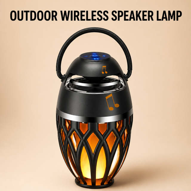 Wireless Speaker Lamps With Realistic LED Flame Effect IP65 Waterproof Rechargeable BT Portable Speakers 3D Stereophonic Sound