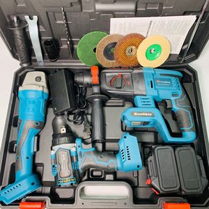 Set of 3pcs <b>Power</b> <b>Tools</b> Rechargeable Lithium Hammer Drill Brushless Angle Cordless Wrench Combination <b>Tool</b> Set - Product Image 3