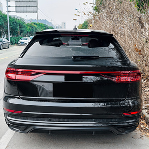 Audi Q8 SQ8 2019+ Rear Spoiler Piano Black Carbon Fiber Texture ABS Trunk Wing Aero Modification - Product Image 2