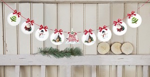 Noël vacances décoration fournitures dessin animé tirer drapeau scène mise en page fabricants <span class=keywords><strong>de</strong></span> papier en gros noël jardin drapeau - Product Image 5