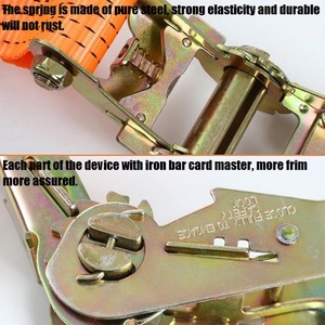 Correas de trinquete duraderas para camiones, bien recibidas por ODM, de 25 mm, 38 mm, 50 mm y 75 mm de ancho, con ganchos. - Product Image 6