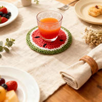 Haakwerk Coasters Handgemaakt Schattig Fruitpatroon 3mm 10cm voor Eettafel Huisdecoratie Retail Cadeau Groothandel Ecologisch