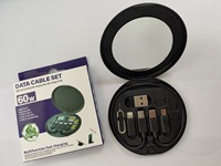 Kit de câbles de charge rapide USB-C 5-en-1 avec courant 6A, matériau TPE, rangement portable pour Android et appareils mobiles