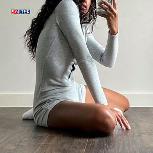 Nuova Collezione 2026: Tuta <span class=keywords><strong>Elegante</strong></span> a Maniche Lunghe con Bottoni, Monocolore, Aderente, per <span class=keywords><strong>Donna</strong></span> - Product Image 2