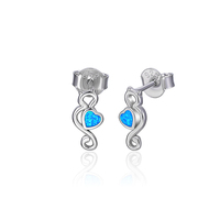 Boucles d'oreilles créoles de luxe en argent sterling 925 plaqué rhodium Opale - Design cœur et chiffres personnalisable, ensemble de bijoux cadeau pour femme et unisexe