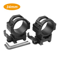 Support de lunette tactique en alliage d'aluminium 34 mm avec base 21 mm pour viseur laser, accessoire de chasse extérieur durable à dégagement rapide pour télescope