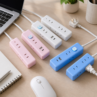 Multiprise industrielle compacte 5 ports USB avec interrupteur, colorée, pour l'Asie du Sud-Est, vente en gros, personnalisable