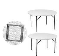 Haute qualité 60 pouces blanc HDPE en plastique Table pliante léger moderne hôpital en plein air hôtel Banquet mariage salle à manger événements