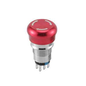 Interruptores de botón pulsador de metal con cúpula roja grande de 16mm, 19mm, 22mm, interruptor de parada de emergencia - Product Image 1