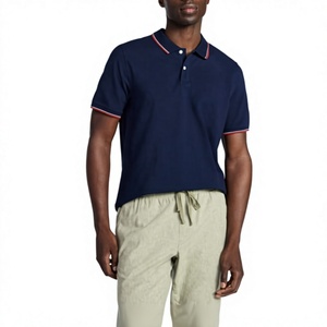 Polo para Hombre Antiarrugas de Punto Piqué, Mezcla de Algodón/Poliéster, 220 GSM, Venta al por Mayor, MOQ Bajo, OEM, Logotipo Personalizado, Marca - Product Image 1