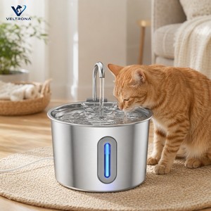 Fontanella Automatica per Cani e Gatti da 2,2L, Dispenser d'<span class=keywords><strong>Acqua</strong></span> per Animali Domestici in Acciaio Inox 304, Impermeabile IPX5, Multivoltaggio - Product Image 2