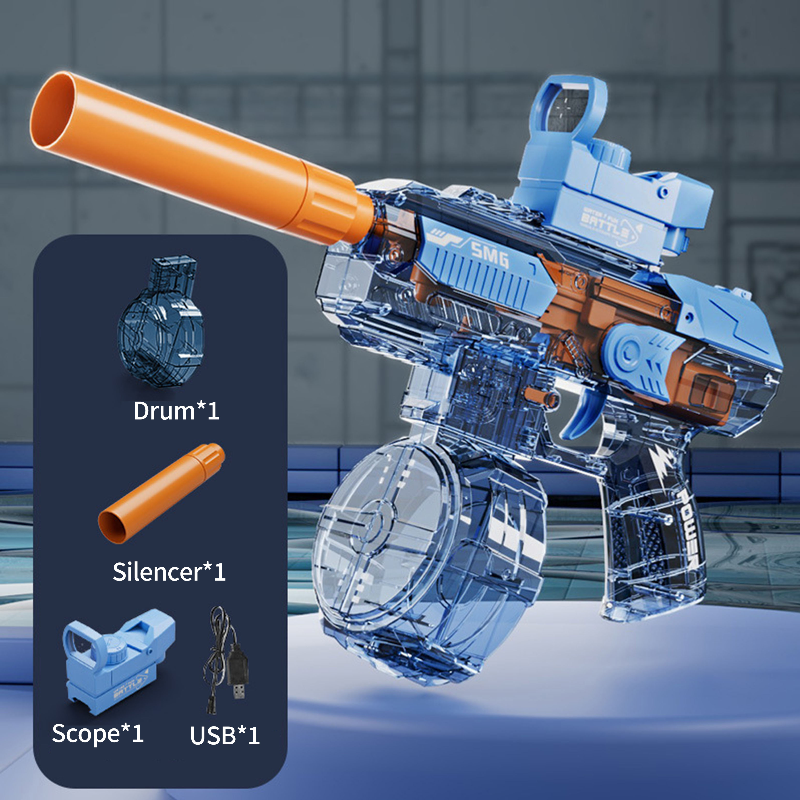 Pistola ad acqua Submachine - Blu