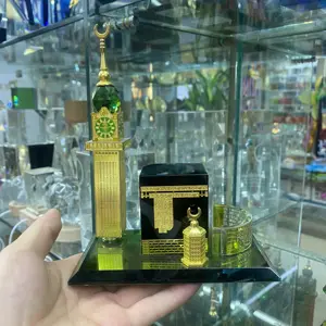 Islamic gift ware KAABA crystal glass ornament Saudi Arabia clock tower for Islamic souvenir for gift Makkah