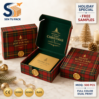 Boîte d'expédition en carton ondulé personnalisée pour Noël, boîte-cadeau imprimée avec logo pour l'expédition des fêtes