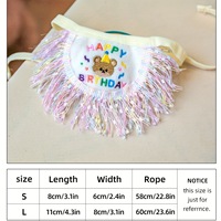 Bandanas pour fête d'anniversaire d'animaux de compagnie, motif lettres, ensemble mignon de bavoir et chapeau pour chien en polyester, idéal pour les fêtes