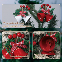 Décorations de Noël, cloche double, décoration de vitrine, pendentif pour sapin de Noël, accessoires de bricolage, cloche en métal, ornement suspendu
