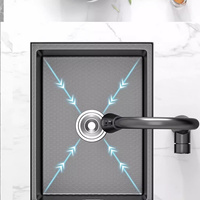 Évier de cuisine multifonctionnel en acier inoxydable 304 à cuve unique, à poser sur le comptoir, avec robinet, design moderne, durable