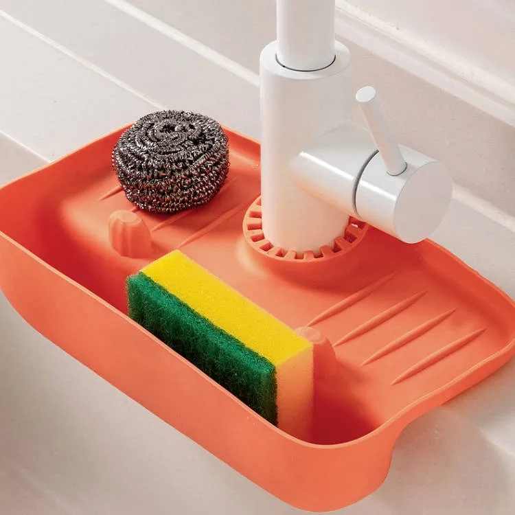 4 Colors Kitchen Faucet Storage Rack Sponge Drainage Rack Over The Sink TPR material Applicable Drainer Drying Basket