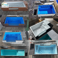 Chic Escape Mini-piscine rectangulaire hors-sol en fibre de verre, jacuzzi de trempage et spa pour couples à domicile