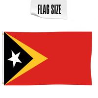 Drapeau du Timor Oriental personnalisé imprimé recto-verso 3x5 pieds, personnalisable pour tous les drapeaux nationaux et les drapeaux de présentation.