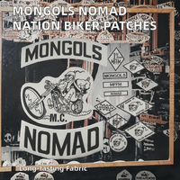 MFFM Patchs brodés personnalisés en fer pour vêtements de motard, appliques thermocollantes pour veste de motard, denim, Mongols Nomad Nation, chapeau