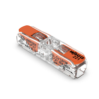 En stock, connecteurs électriques rapides à deux pôles Wagos 221-412, contact en laiton, boîtier en nylon, bornier pour éclairage LED, 32A