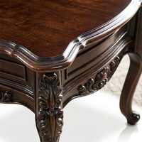 Table console en bois massif sculpté, de style moderne classique et luxueux, durable, avec plateau semi-circulaire, pour salon, chambre et salle à manger