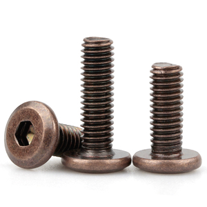Vis décoratives chanfreinées hexagonales en Bronze rouge Boulons <span class=keywords><strong>de</strong></span> meubles <span class=keywords><strong>vintage</strong></span> pour chaise et table à tête plate Nouveau design antique M6 - Product Image 4
