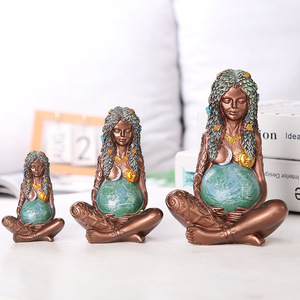 Earth Mother Statue Resin Craft <b>Ornament</b> 3 Pcs Set Tabletop Decoration Figure Sculpture Gift - Product Image 1