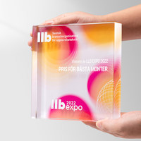 Trophée en cristal artificiel gravé et imprimé en couleur, haut de gamme et personnalisé, pour récompenser les employés exceptionnels lors de la réunion annuelle