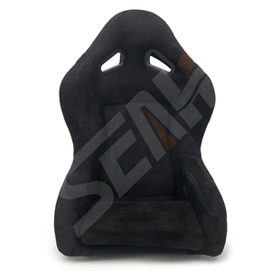 WZSEAHI مقاعد دلو مخملية سوداء صغيرة غير قابلة للتعديل مقعد سيارة سباق مقعد الطفل - Product Image 2