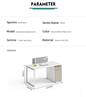 Escritorio de oficina sencillo de estilo moderno, mesa de personal de madera, cubículo de estación de trabajo abierto con escritorio de ordenador extensible