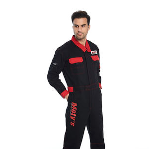 Рабочий комбинезон с длинными рукавами, красно-черный, двухцветный, цельный, спецодежда - Product Image 2