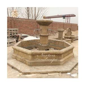 Fontaine en pierre de style français en marbre jaune antique jardin extérieur utilisé fontaines d'eau en marbre <span class=keywords><strong>NTMF</strong></span>-A190S - Product Image 1