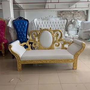 Chaise de balançoire roi et reine, en résine, or, blanc, de mariage, de trône de fer, Louis Love Sea King, chaises pour événements de mariée et marié