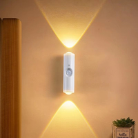 Lampe de nuit LED à détection de mouvement, rechargeable par USB, magnétique, pour armoire, chambre, escalier