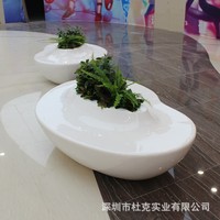 Banc de patio durable en fibre de verre avec design de pot de fleurs pour espaces commerciaux, sièges extérieurs décoratifs DK-3361