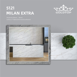 Encimeras de Cuarzo Artificial Blanco de Alta Calidad Goldtop 5121 Milan Extra, Diseño Moderno y Lujoso para Hoteles, Superficie Pulida, 5 Años de Garantía - Product Image 2