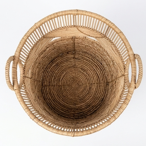 Boho Woven <b>Wall</b> <b>Basket</b> Decor Set Of 3 Natural Seagrass Hanging Plates Art With Tribal Patterns <b>For</b> Living Room Foyer Accent - Product Image 2