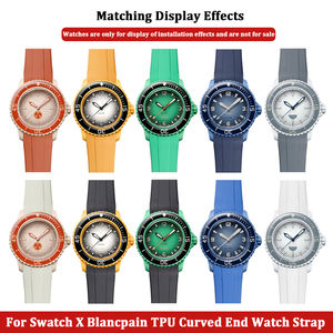 Correas de Reloj de Caucho de Extremo Curvo de Alta Calidad para Blancpain X <span class=keywords><strong>Swatch</strong></span> 22mm para Hombre y <span class=keywords><strong>Mujer</strong></span> - Product Image 3