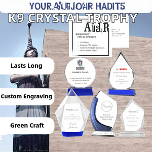 Trophée en <span class=keywords><strong>cristal</strong></span> écologique, verre poli vierge, souvenirs d'événements sportifs, plaque en <span class=keywords><strong>cristal</strong></span> K9, trophée rond/forme irrégulière - Product Image 4