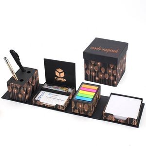 Sticky Notes Box Promotional Gifts Sticky Notes Box Desktop Notepad Memo Cube Custom Combination Multifunction Set With Pen Holder