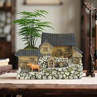 Figur Rumah Resin Miniatur Ramah Lingkungan untuk Taman Peri dengan Tema Musik & Cinta untuk Kerajinan Lanskap Kartun Religius DIY