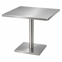 Table ronde en acier inoxydable pour salle à manger de restaurant