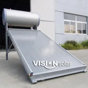 High pressure flat solar panels water heating system
