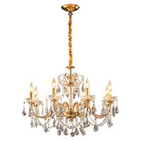 Lustre rétro en laiton vintage français pour salon, salle à manger, villa, escalier, luxueux et romantique