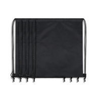 Sacs à cordon en polyester de style minimaliste, légers et durables, sacs à dos en polyester noir pour le sport/les voyages