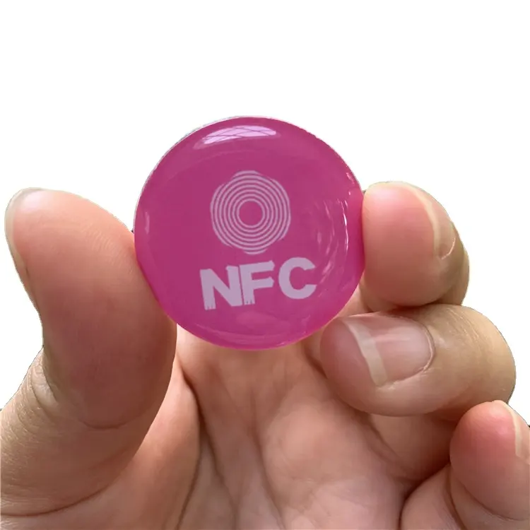 nfc sticker buttons that can share multiple social media links and phone contact card