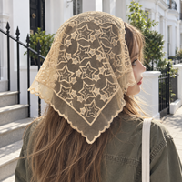Foulard triangulaire en maille tricotée quatre saisons, accessoire pour cheveux à motif étoilé pour femme : voyage, plage et vacances