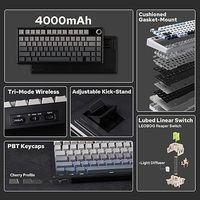 AULA 75% F75 MAX Clavier de jeu mécanique ergonomique RGB rétro-éclairé USB Type-C Commutateurs de haute précision Gamer professionnel en plastique